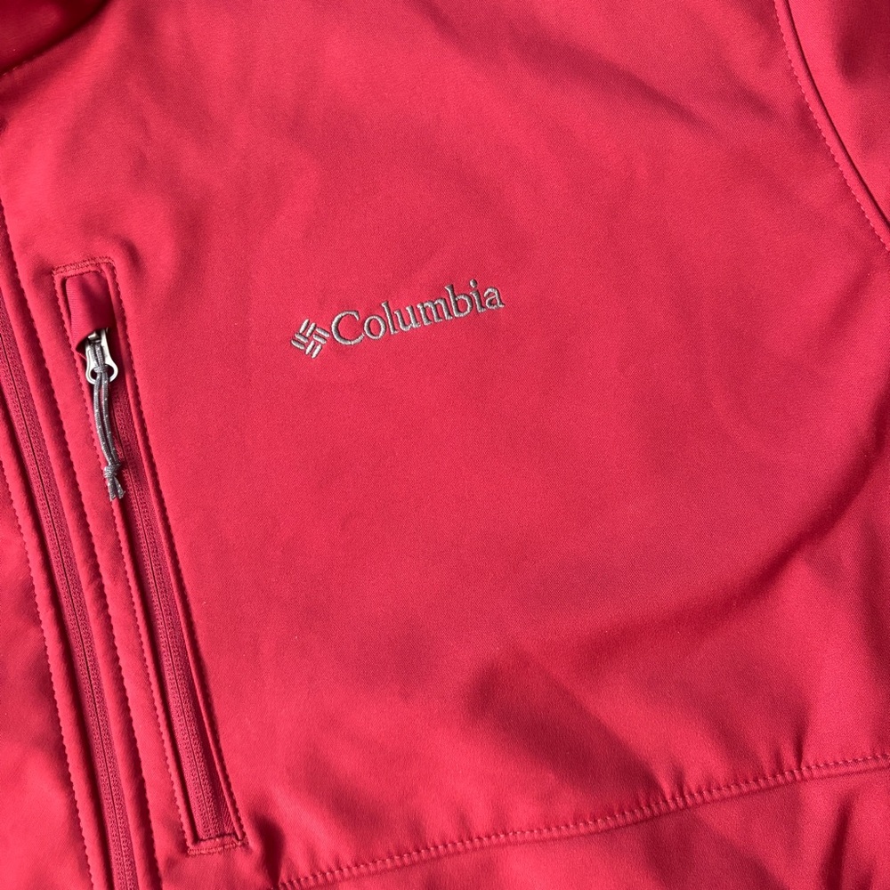 Columbia Men’s Crimson Red Softshell Zip Up Jacket 5XT - Picture 3 of 13